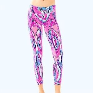 Lilly Pulitzer Womens Luxletic Caille Leggings Size Small Multi Abstract Stretch